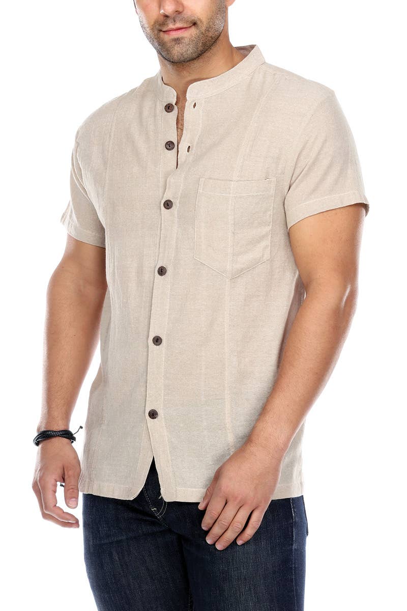 Yak & Yeti - Vendita all'ingrosso Camicia button down - Uomo - Camicia Button Up Tinta unita3