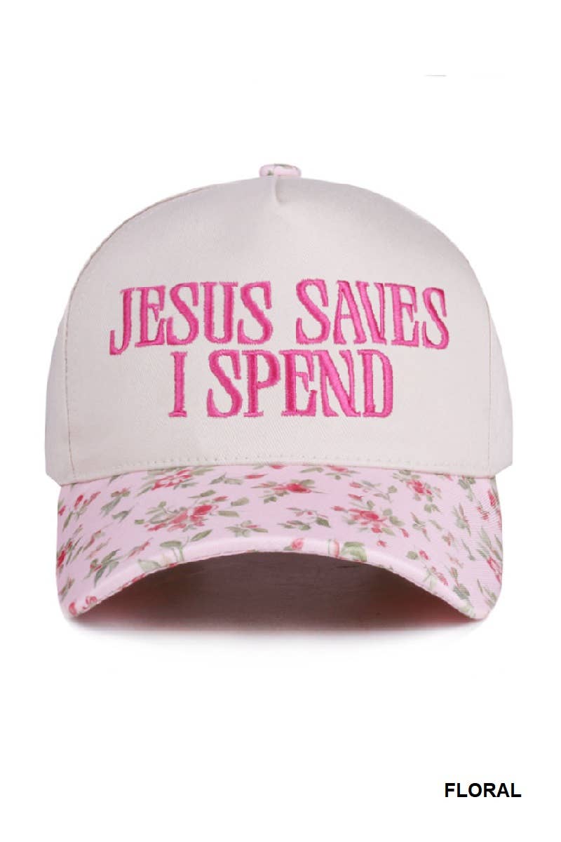 42POPS – wholesale Baseball cap – Unisex – ,,, 0827 Jesus Saves I Spend Two Tone Canvas Cotton Cap SI-279953