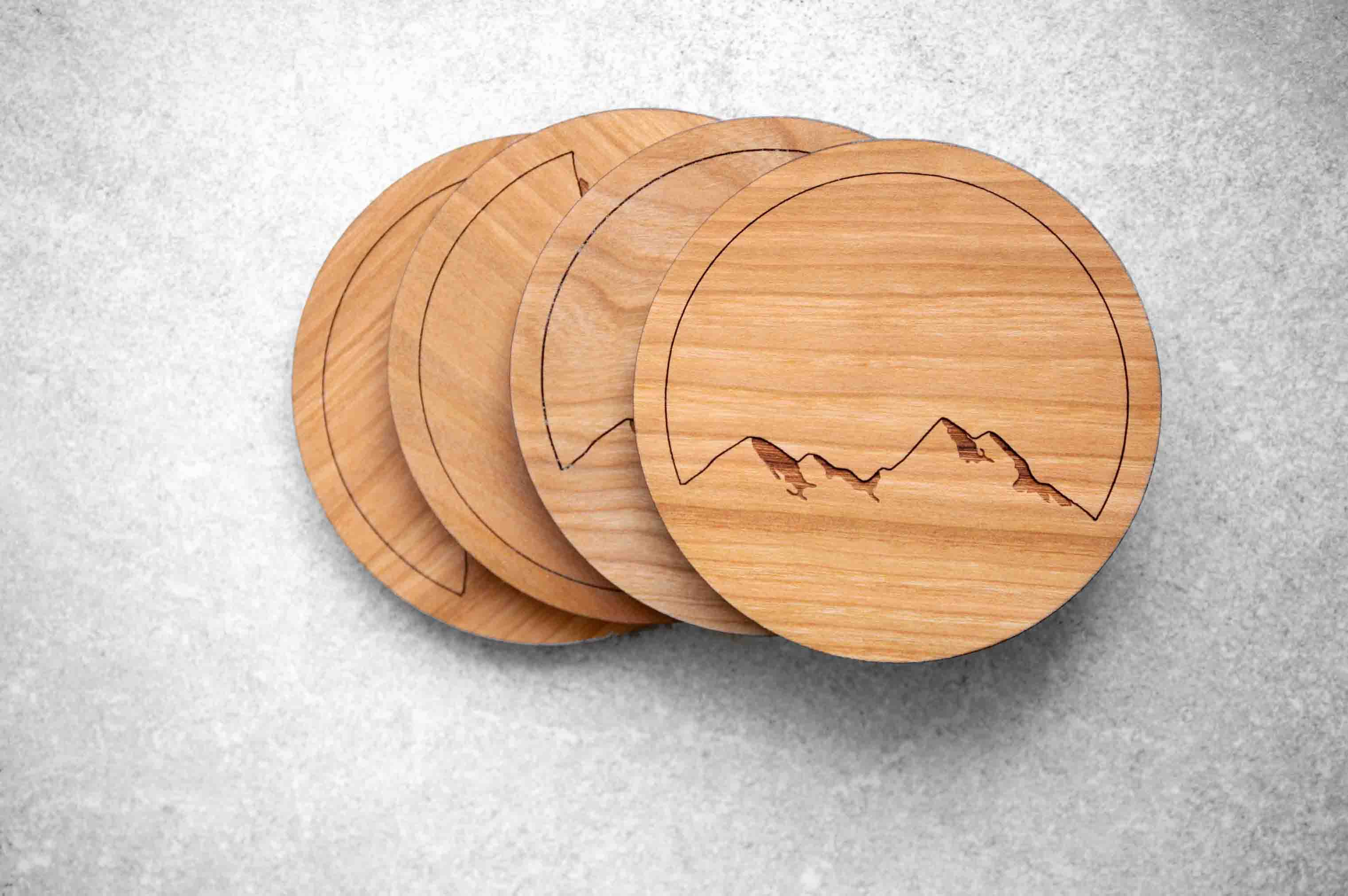 Autumn Woods Collective - Wholesale Coasters - Wooden Coasters | Mountains (Set of 4) *Updated*0