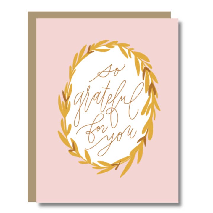 Couronne de gratitude - Carte de remerciement pour la vente par Prairie Letter Shop