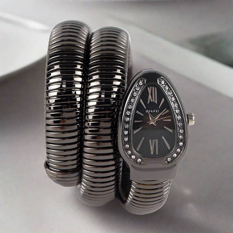 WoodWristCo - Wholesale Wrist Watch - Women's - Vintage Snake Ladies' Fashion Bangle Watch1