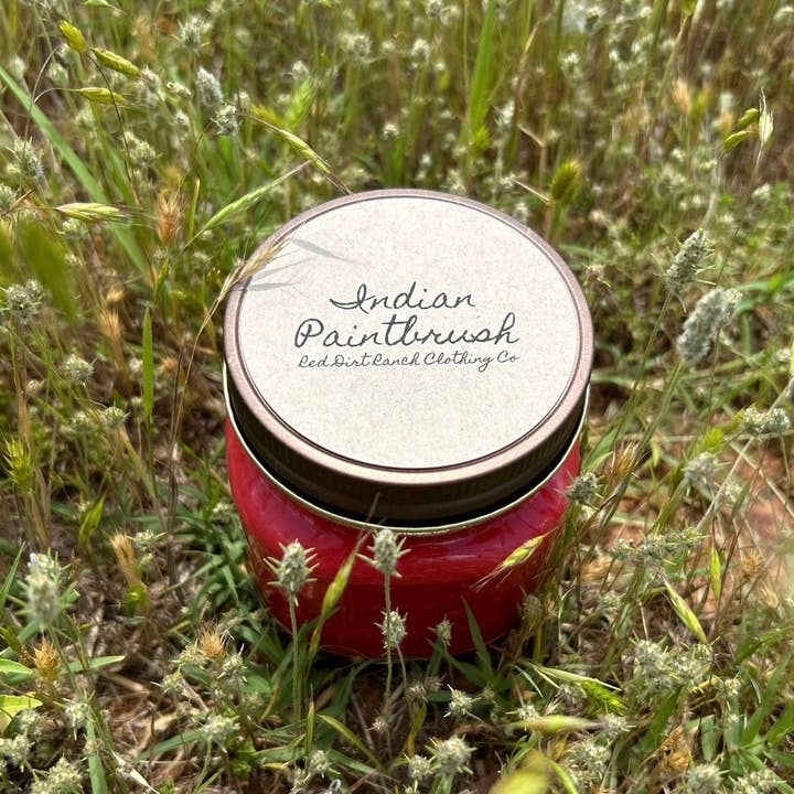 Red Dirt Ranch Clothing Company - Wholesale Jar/Filled Candle - Candle RDR Indian Paintbrush Mason Jar Candle