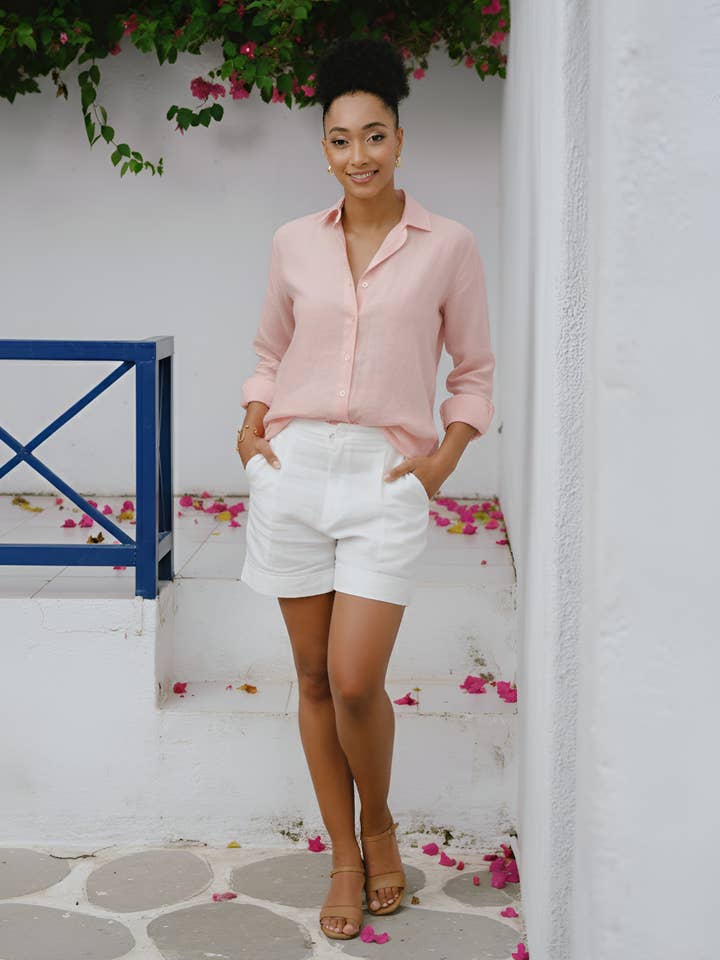 ASTER - Classic blush pink shirt - No Tariffs for wholesale by Poetry in Stitches