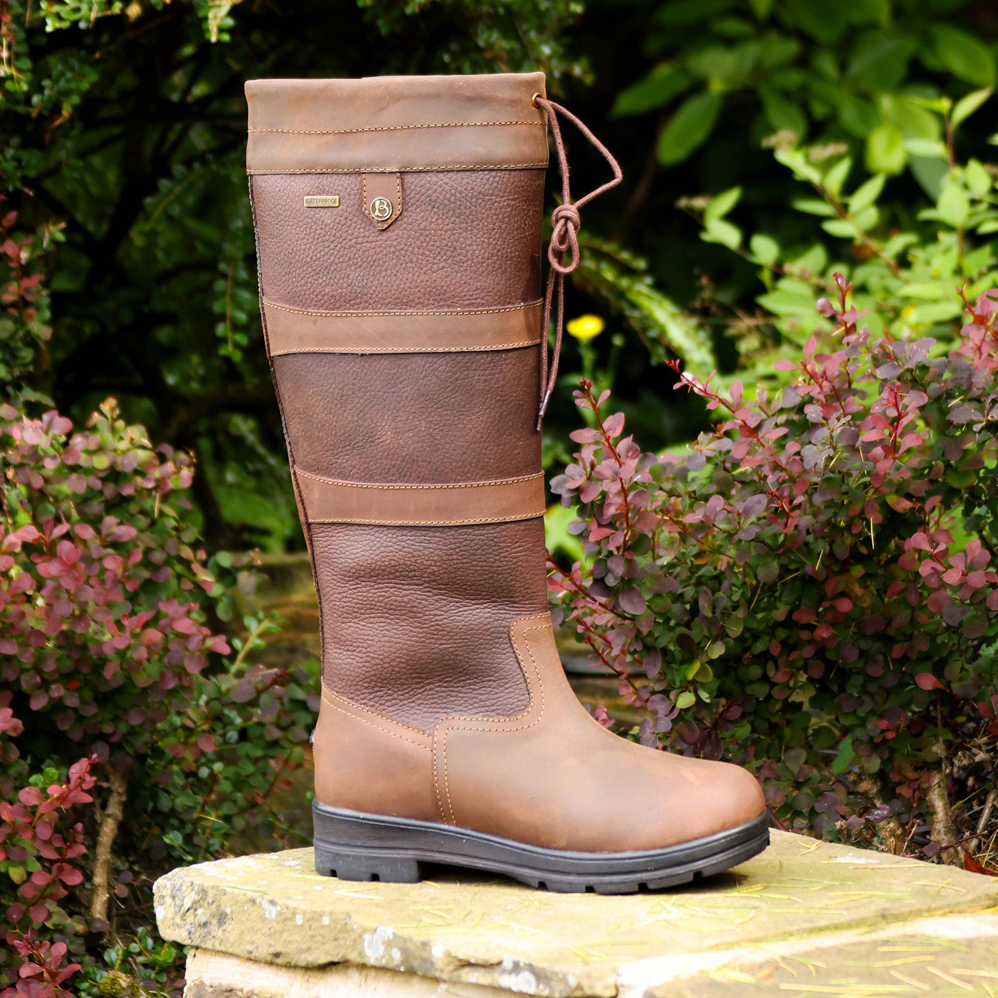 Brown WB167- Pembroke Classic Combo Country Boot in Tan-Chocolate for wholesale on Faire2