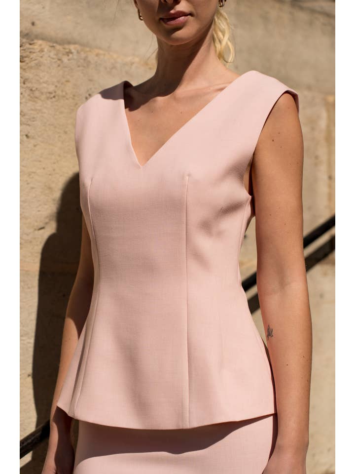 Attentif Paris - Venta al por mayor Blusa - Mujer - Top sin mangas con escote en V3