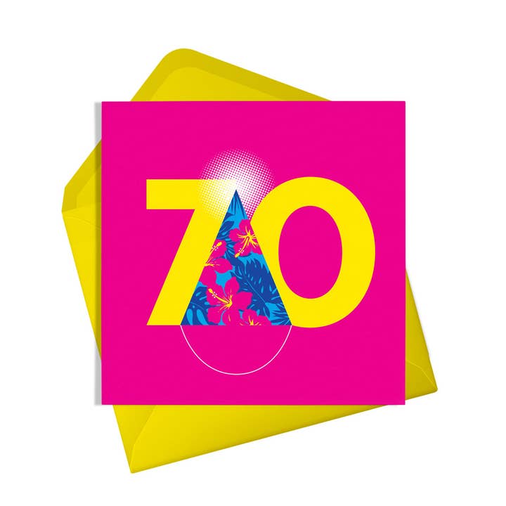Seventy Party Hat Birthday Card | Adult Birthday | Colorful for wholesale by Alphablots