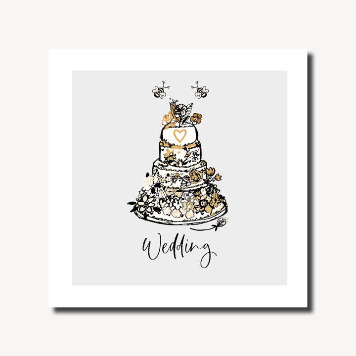 Marina Bee bröllopstårta fyrkantigt gratulationskort för wholesale av Marina B