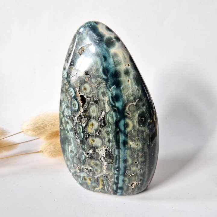 Ædelsten Spirituel Statement-stykke Ocean Jaspis Fri form – 474 gram for engroshandel hos Moonlight Gemstones