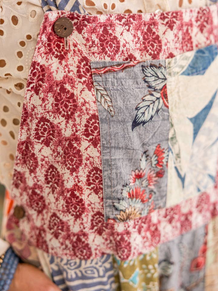 Rahab's Rope - Wholesale Overalls - Women's - Pre Order Botanical Motif Patchwork Printed Overalls