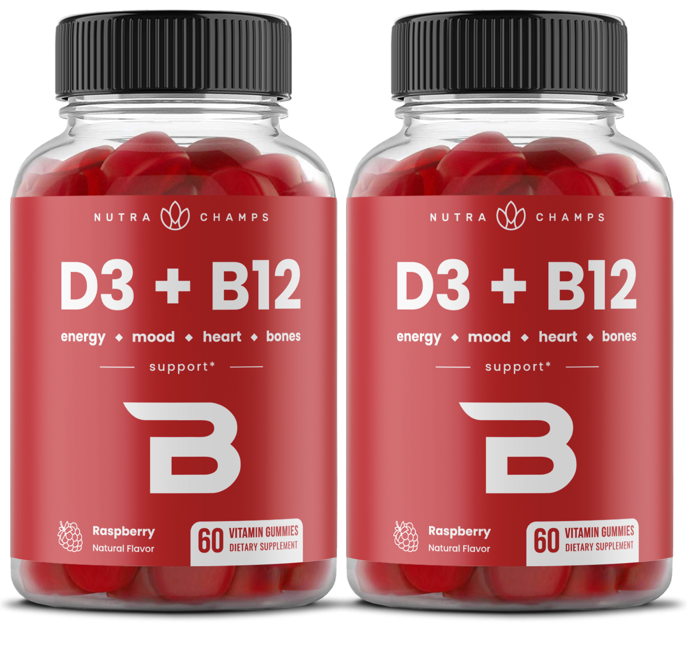 NutraChamps - Vente Supplément oral/vitamine - Vitamines D3 + B12 en gommes - Améliorez humeur et immunité9