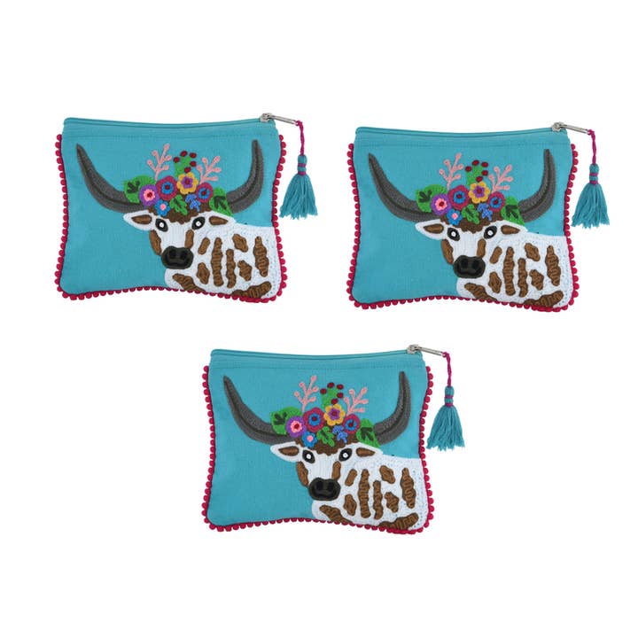 3ABPC24349_Conjunto TWWN/3 BOLSA TURQUESA DE CORNO LONGO 6x8 por atacado de Karma Living