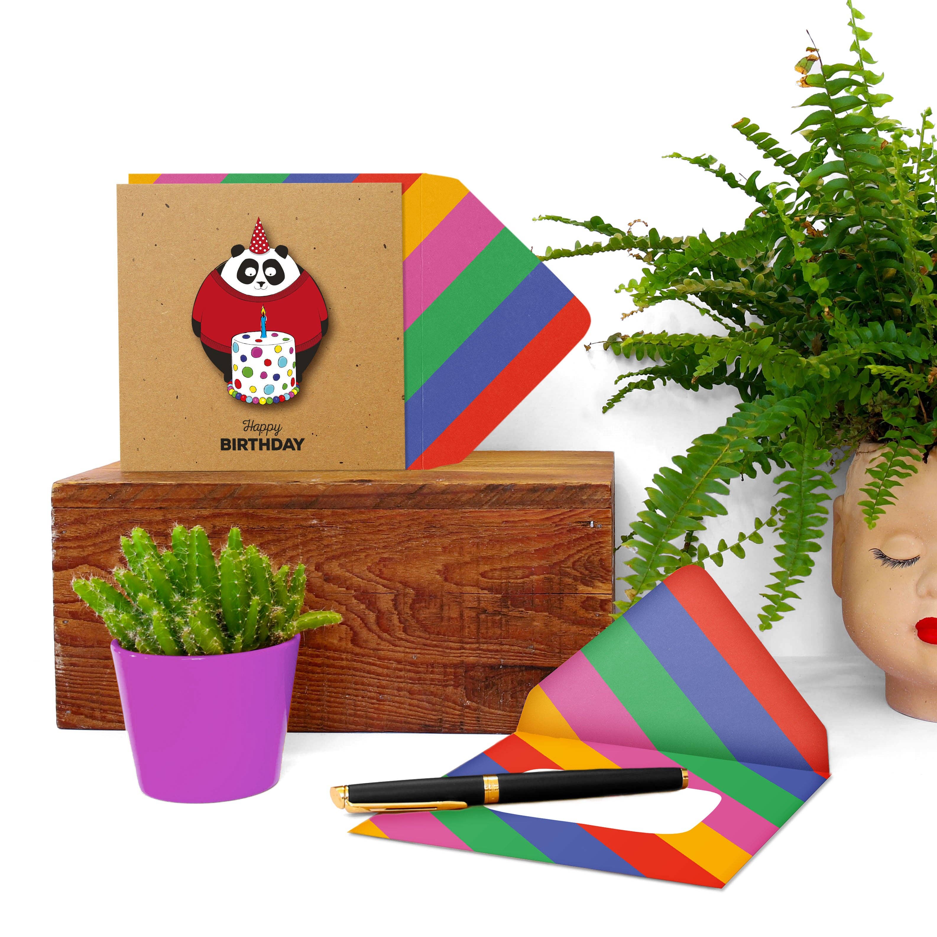 Tache - Wholesale Birthday Card - Happy Birthday Panda, Handmade Greeting Card2