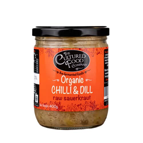 Chilli & Dill Sauerkraut Org 400g for wholesale by The Cultured Food Company