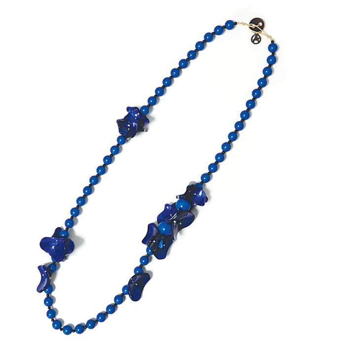 LONG NECKLACE WITH BEADS AND RESIN FLOWERS - FT24160A842 for wholesale by AMORINO SRL