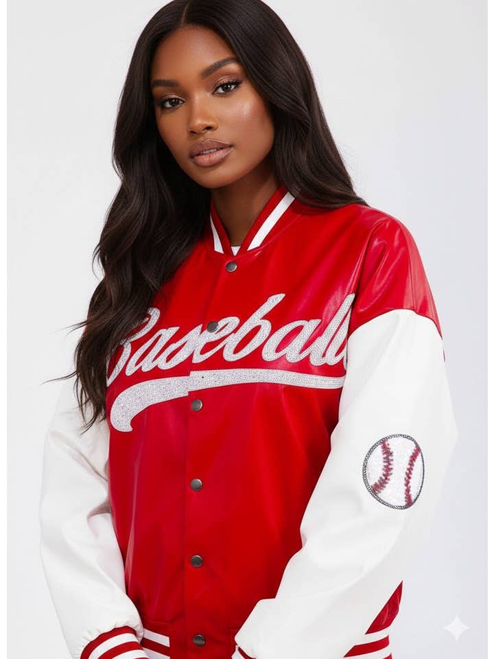 5besties inc - Wholesale Varsity/Baseball Jacket - Women's - PU PLEATHER VARSITY JACKET3