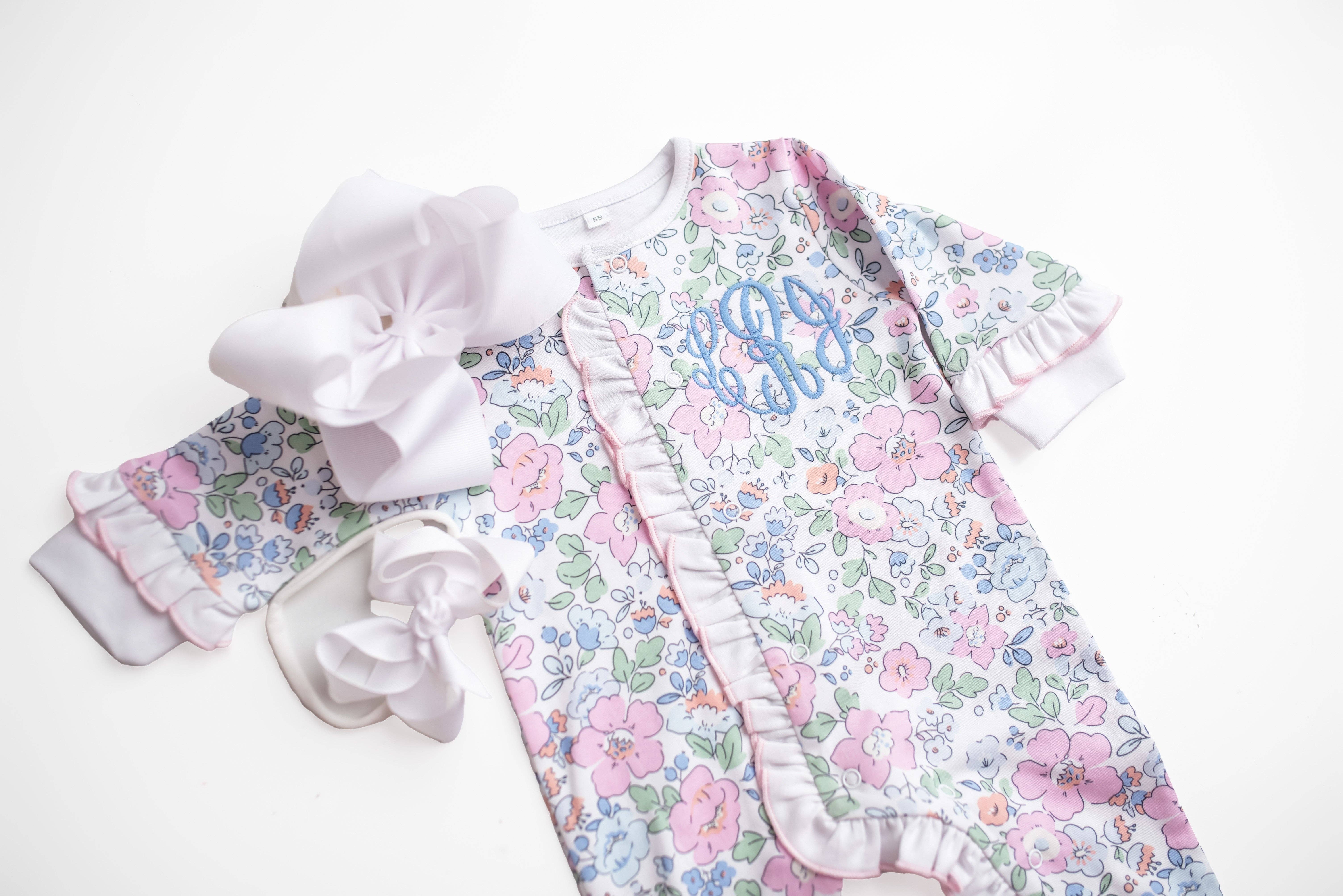 SK Blanks - Wholesale Jumpsuit - Baby - Floral Footie or Gown6