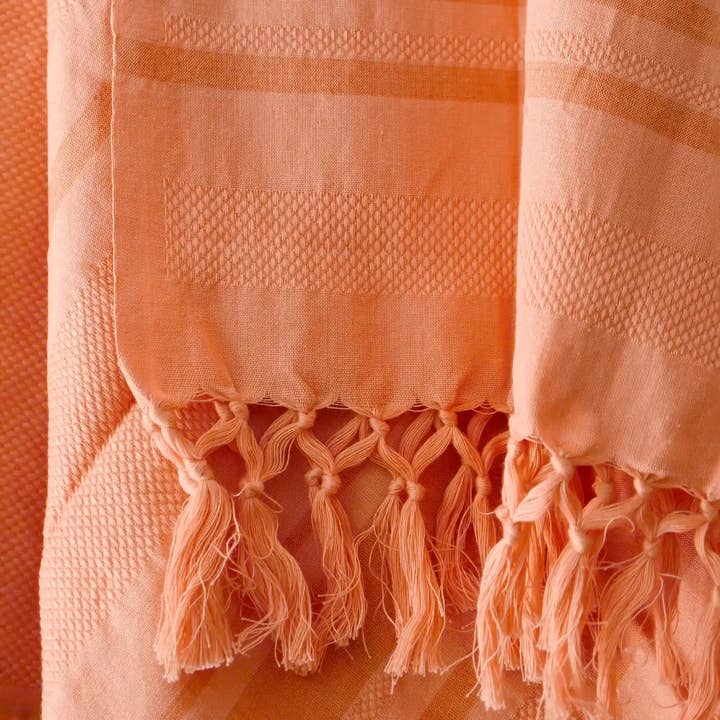Karawan Authentic - Wholesale Beach Towel - GOTS ORGANIC COTTON HAMMAM TOWEL - GARDEN - CORAL color1
