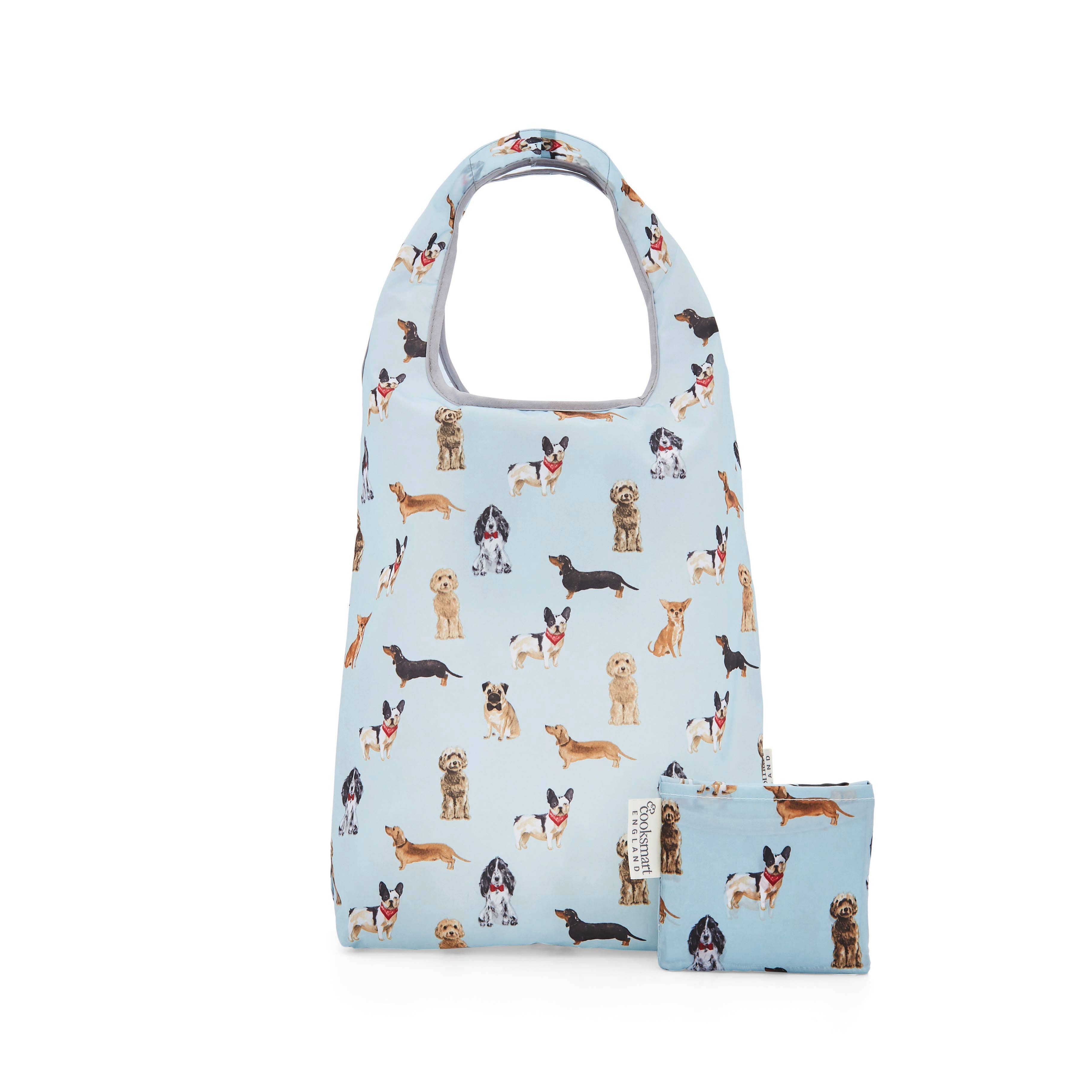Multi Small Packable Eco Bag Curious Dogs for wholesale on Faire0