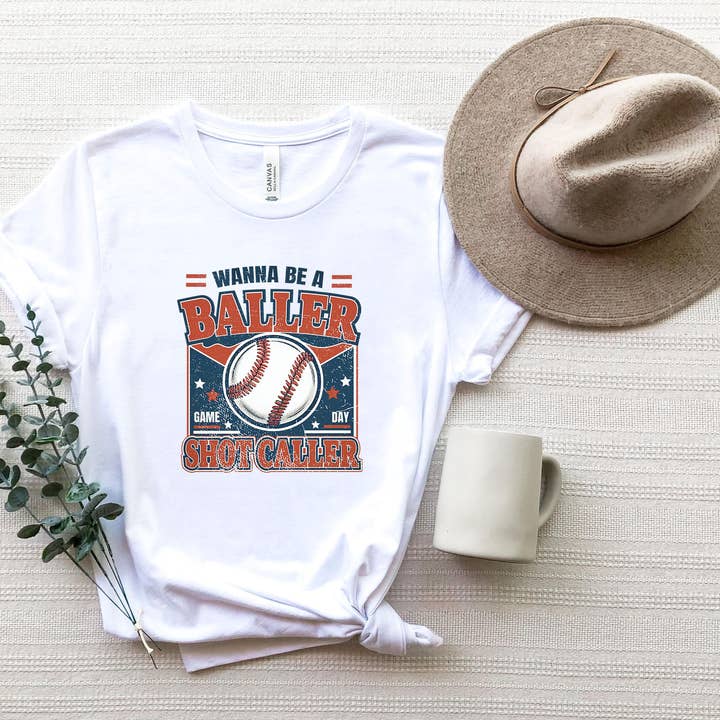 NVC Ecommerce LLC – wholesale Graphic sweatshirt – Women’s – Wanna be a baller shot caller T-shirt, Game Day Sweatshirt0