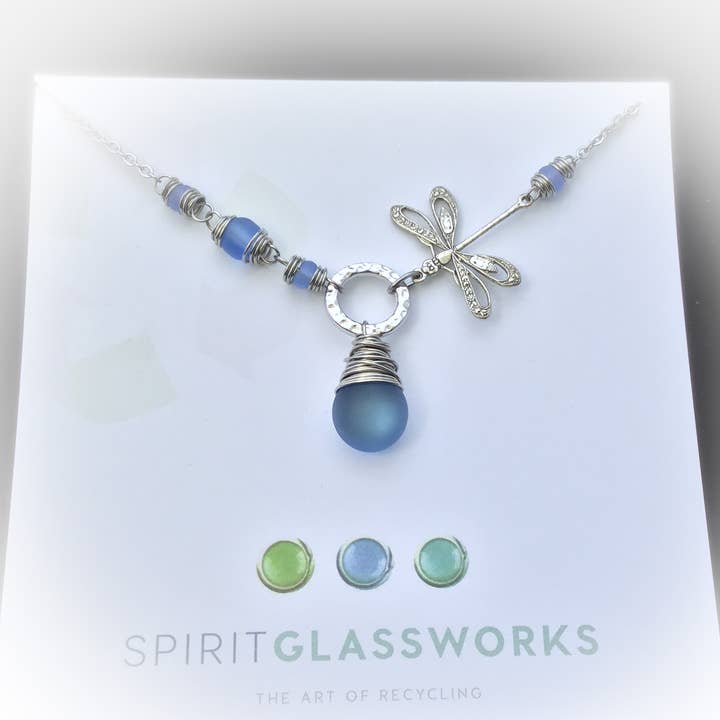 Spirit Glassworks – Colar pingente/pendente por atacado – Colar de libélula - aço inoxidável6