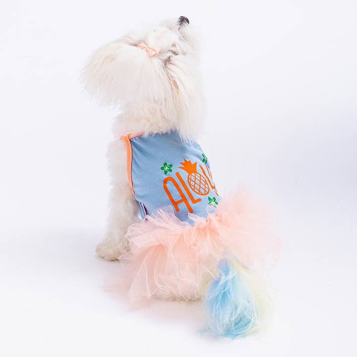 (SET AV 5) Högkvalitativ - Blå Aloha-klänning - Perfekt hundälskargåva - WEKKOPET för wholesale av WEKKOPET