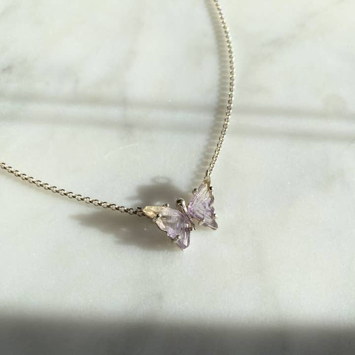 Schmetterlings-Halskette aus Ametrin (Amethyst und Citrin) für den Großhandel von Kimiya Designs