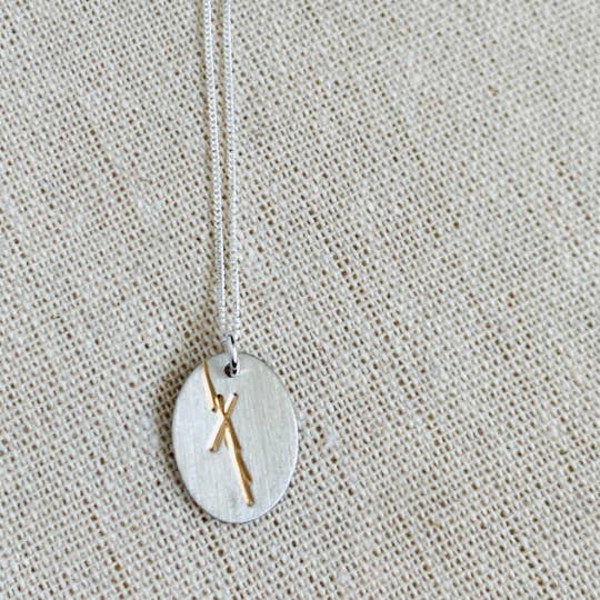 Graceful Sage - Wholesale Pendant/Charm Necklace - Kintsugi Necklace for Women, mini oval kintsugi jewelry