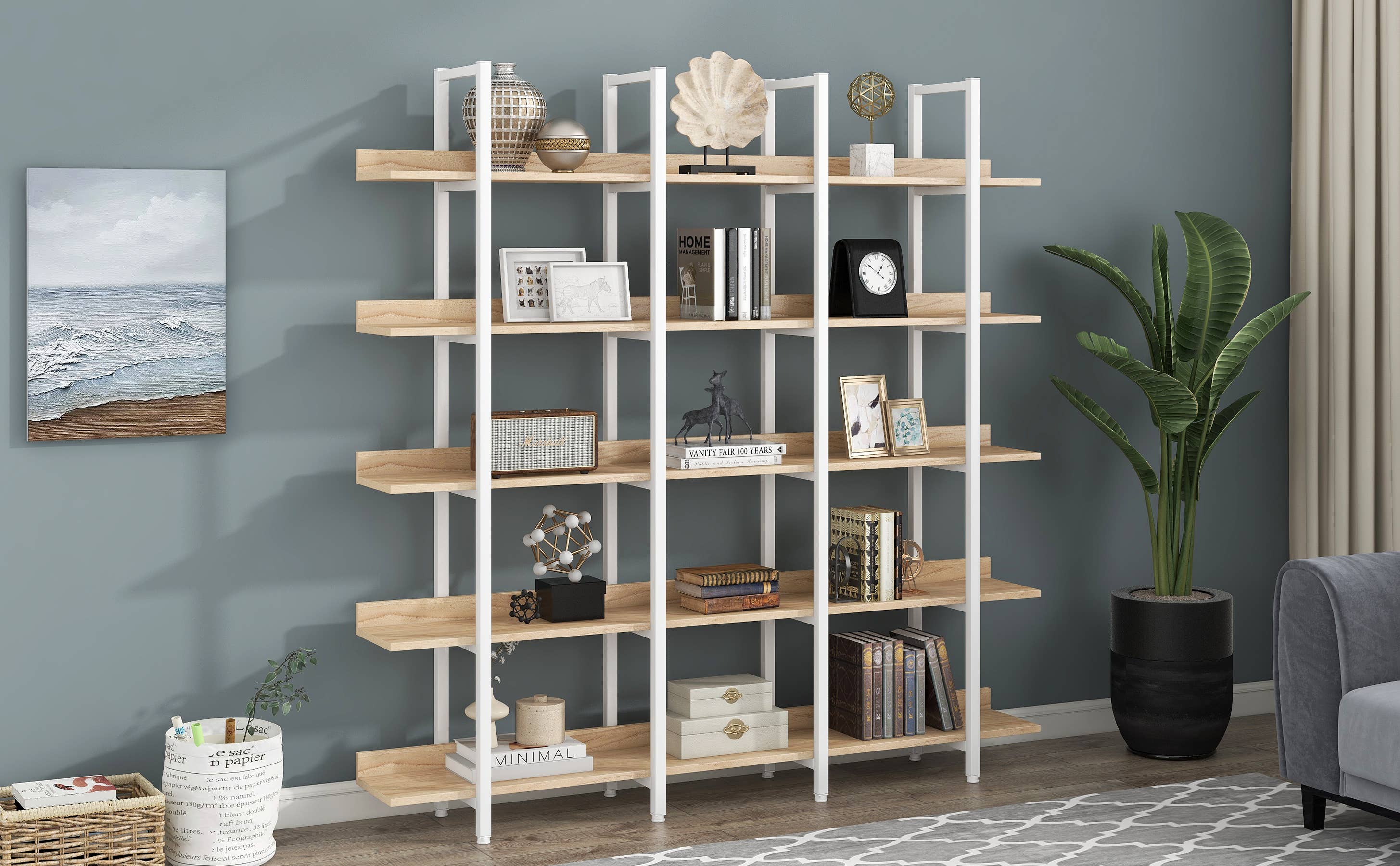 39F Inc. - Wholesale Bookcase - 5-Tier Industrial Bookcase Shelves Metal Frame,5 Colors19