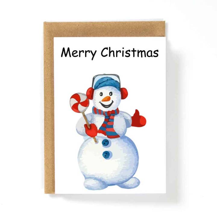 Snowman Merry Christmas Card for wholesale by HotAvocado.com