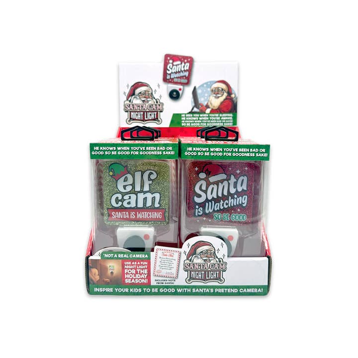 Novelty Brands - Wholesale Night Light - Christmas Santa Cam Night Light AC Wall- 6/Display