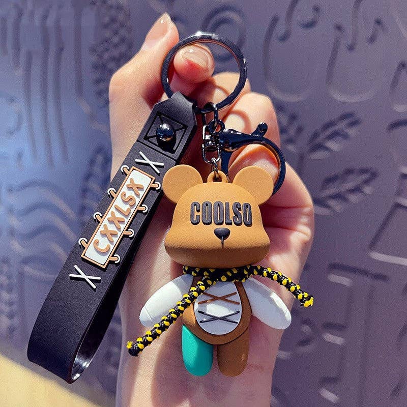 KiddieKickz - Vente Porte-clés – enfant - Porte-clés souple en PVC Bow Bear, joli porte-clés12