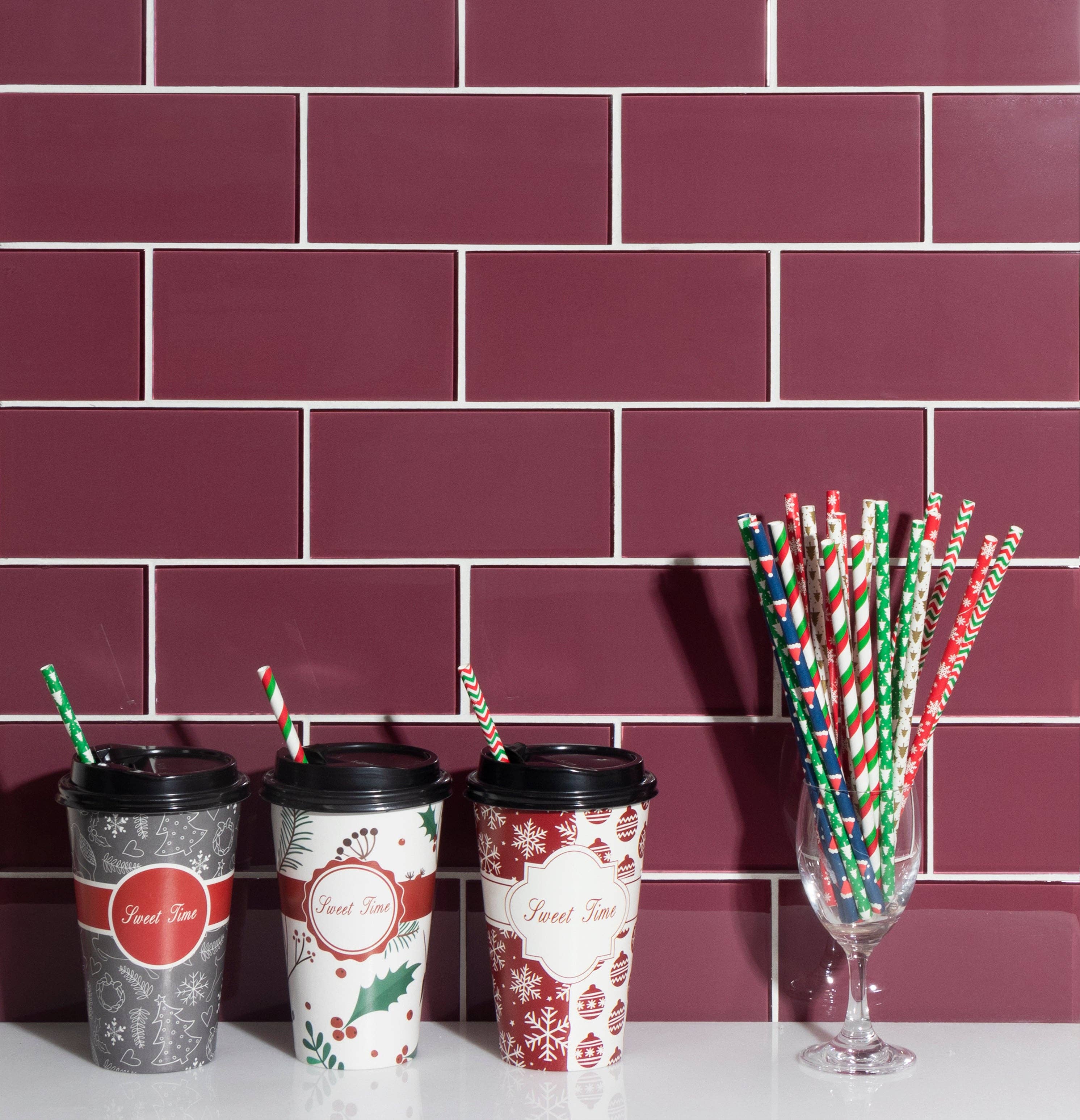 WS Tiles - Vente Carrelages muraux - Carreau de mosaïque en verre de 3" x 6", dosseret pour cuisine et salle de bain - 5 pieds carrés par carton66