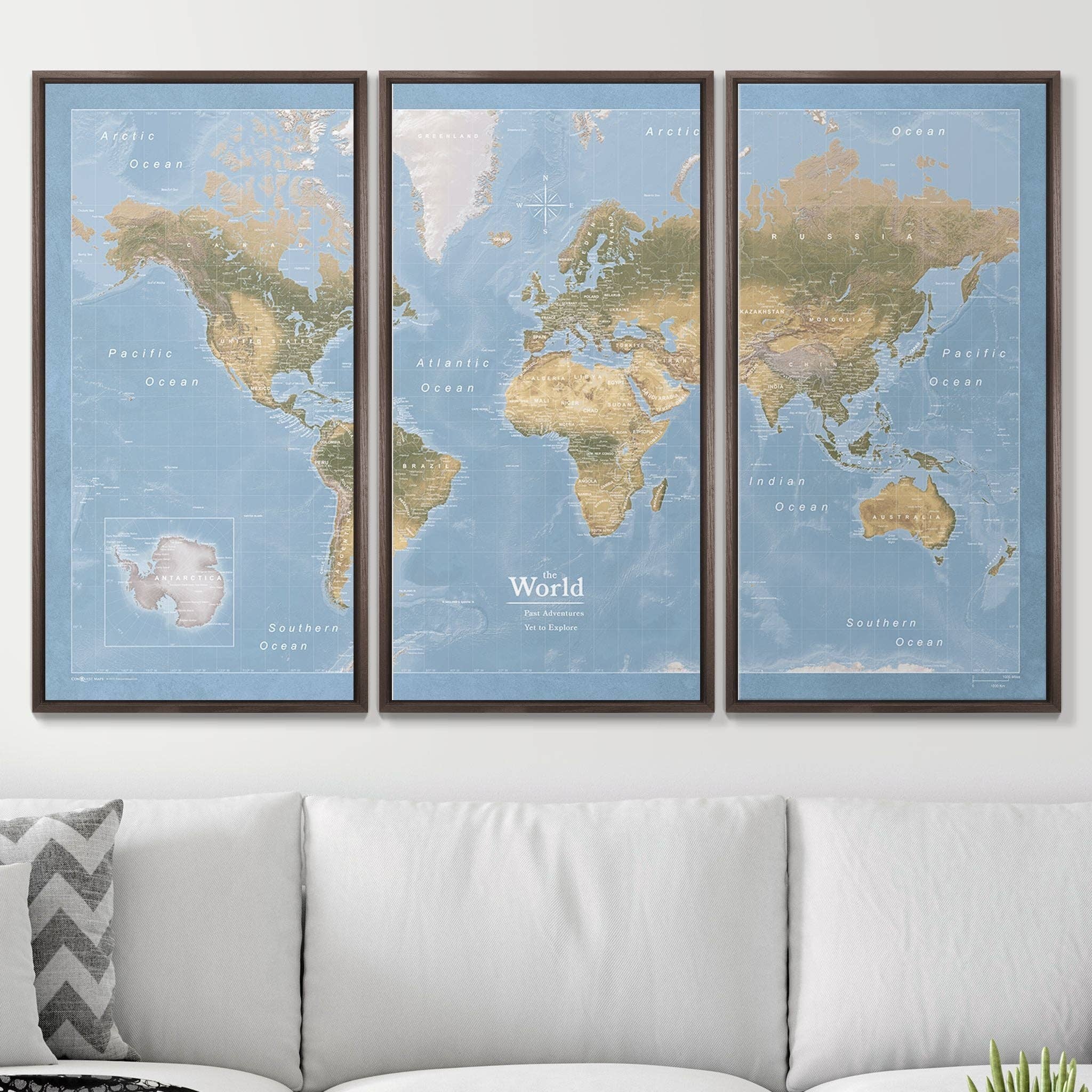 Conquest Maps - Wholesale Map - Push Pin World Map - Natural Earth15