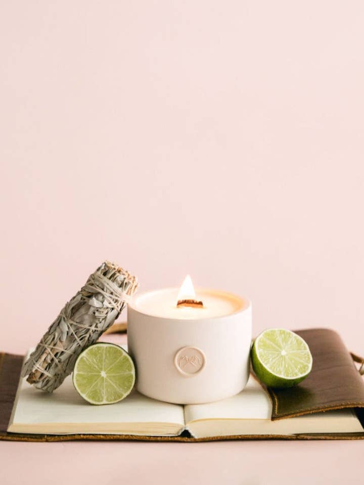 The Sage | Non-Toxic Coconut Soy candle in ceramic jar for wholesale by Pinky Swear & Co.