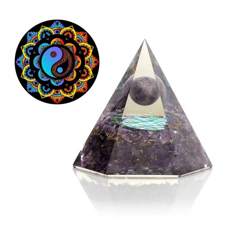 UniArt - Venta al por mayor Piedras/cristales espirituales - Orgonita hexagonal con esfera y piedras naturales