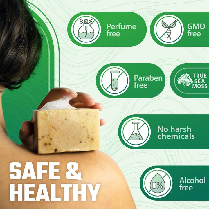 TrueSeaMoss - Wholesale Bar Soap - Sea Moss Soap Green Tea Matcha & Aloe Bergamot 2 Pack Soaps4