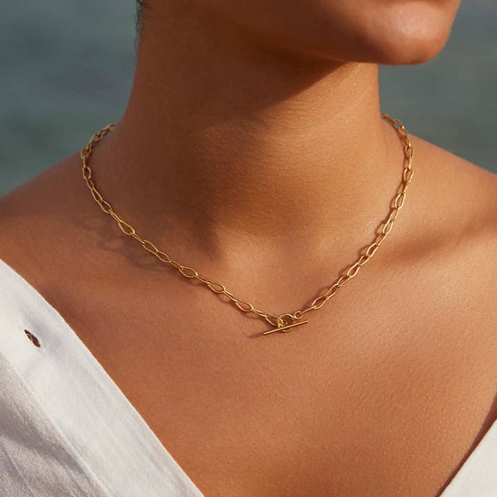 Agapée Jewelry - Wholesale Link & Chain Necklace - Horace Mini Choker | Jewelry Gold Gift Waterproof2