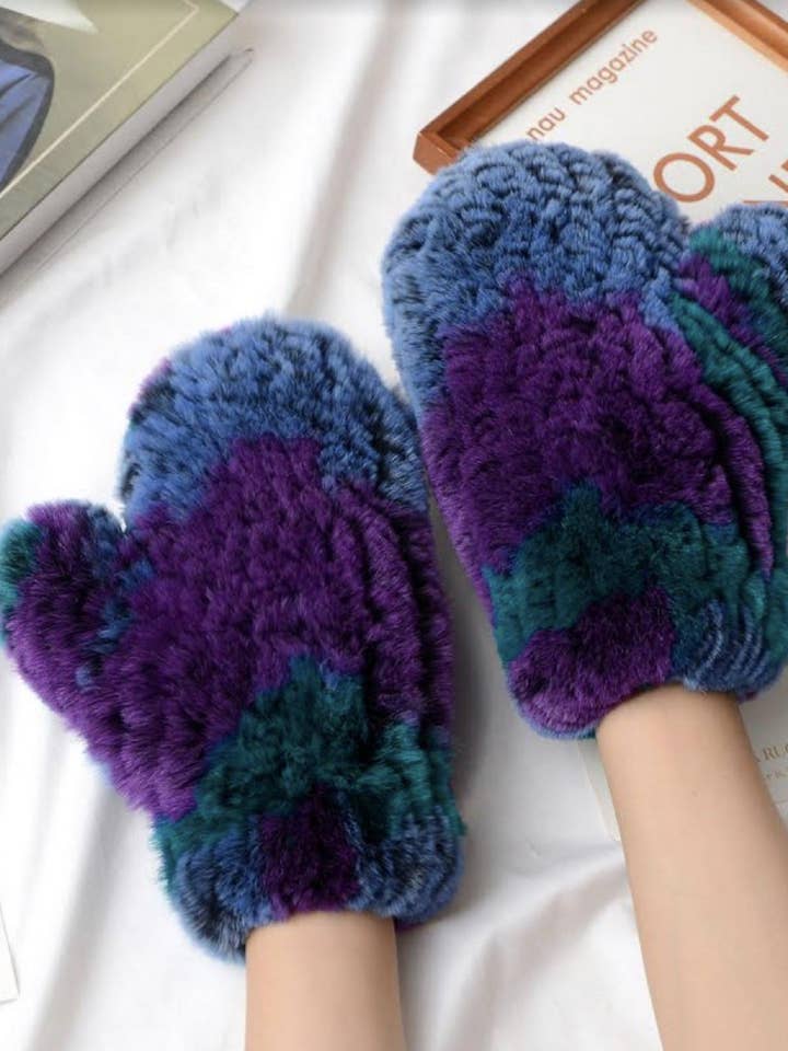 Rex Rabbit Naturally Sustainable Fur Mittens for wholesale by Après Babe