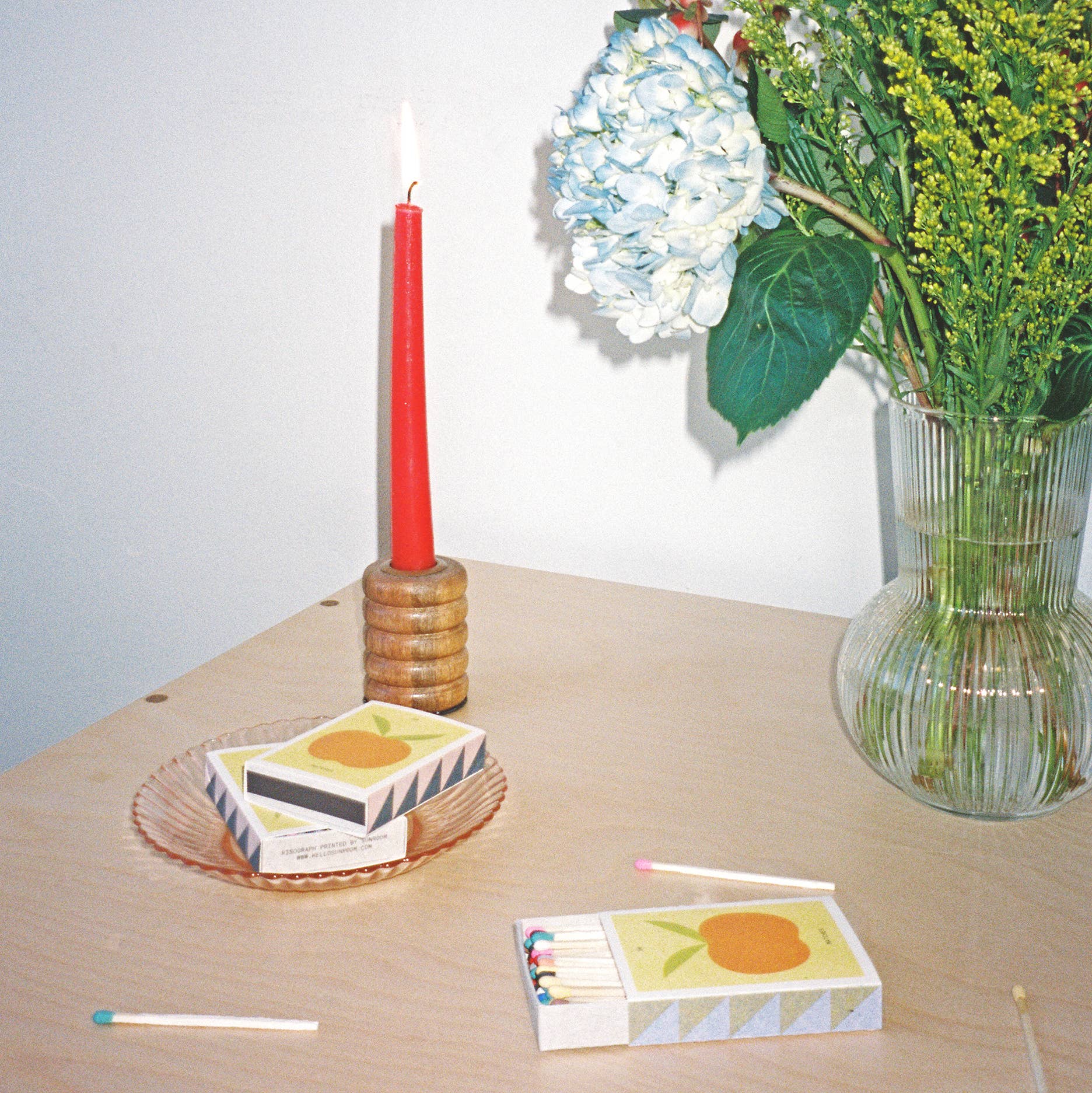 Sunroom - Wholesale Matches - "Apple" Risograph Printed Matchbox2