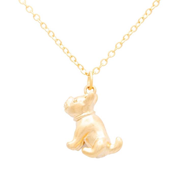 Bull Dog Charm Necklace Animal Pet Dainty Pendant for wholesale by Rebecca Accessories LLC