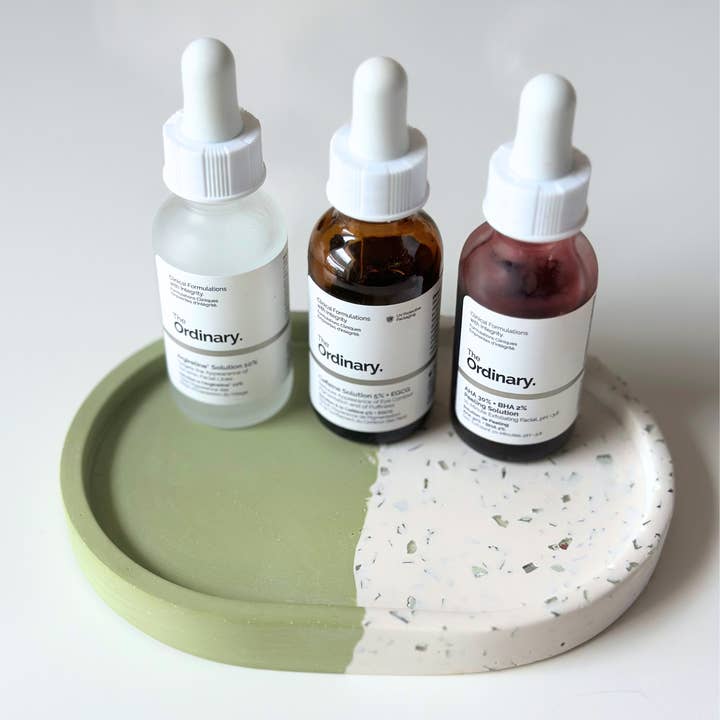 Oval Smykke Split Bakke - Salvie med Knust Glas (bred) for engroshandel hos Your Lovely Thing