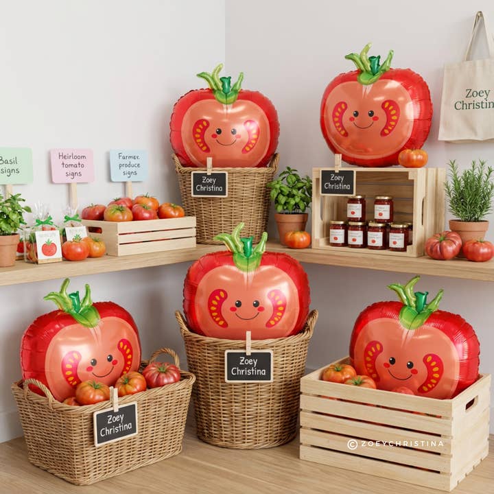 Zoey Christina - Wholesale Balloon - Tomato Foil Balloon – 18" | Farmers Market & Party Décor2