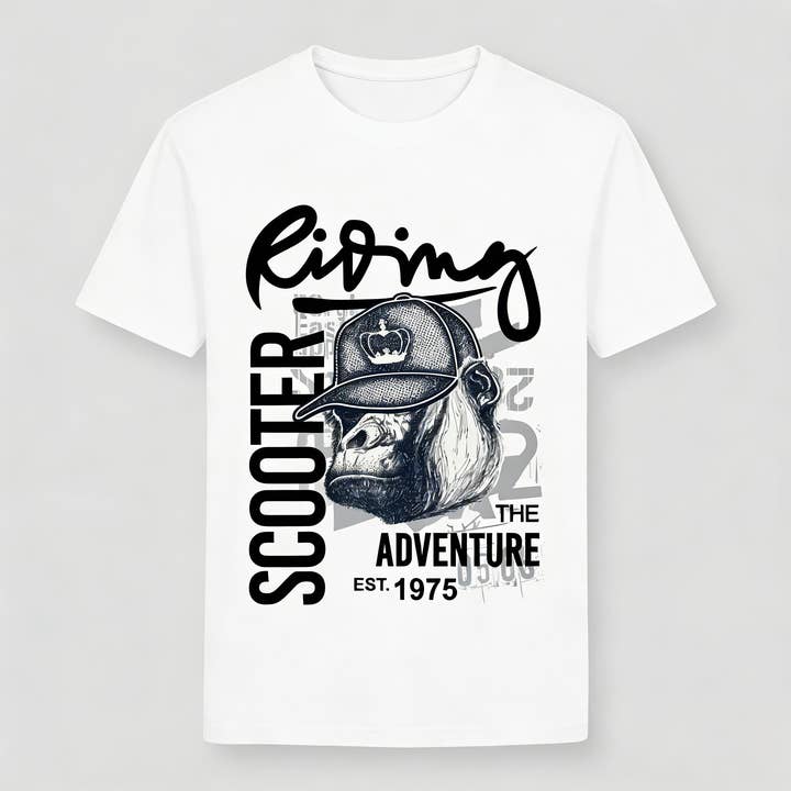 Men's T-shirt with gorilla print for wholesale by Vinto Exclusive