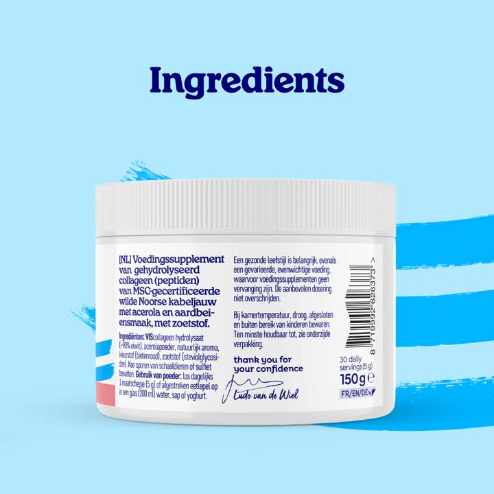 Arctic Blue - Wholesale Oral Supplement/Vitamin - Fish Collagen Powder Strawberry Flavour and Vitamin C - MSC (150g)2