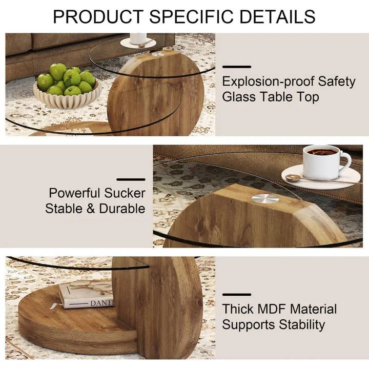 BlakOutlet - Wholesale Coffee Table - Modern Round Tempered Glass Coffee Tables