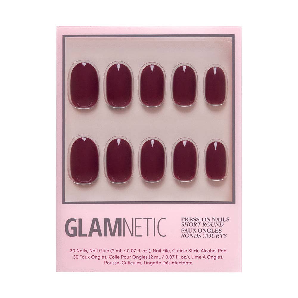 Glamnetic - Wholesale Press-On/Fake Nails - Berry Maroon Press-On Nails | Fall Solids | Short Round1