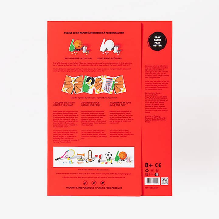 Today is Art Day – Großhandel Bastelset – 3D Papercraft - PAPERCLUB BASKETBALL CLUB von Cinqpoints3