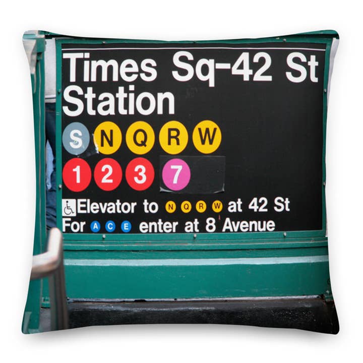 TIME SQ - (2) 22" x 22" Dbl. Sided Print Pillows for wholesale by MODERN ART LAS VEGAS