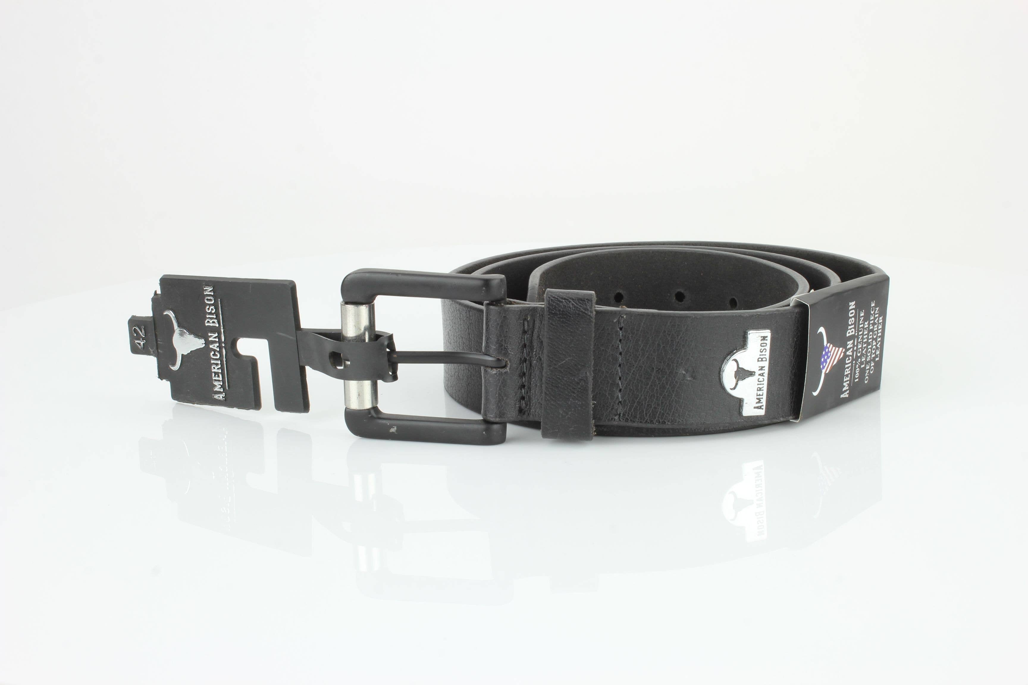 Leather Impressions Inc - Wholesale Belt - Unisex - Full Grain Leather Belt with Bison Medallion ABB 0074