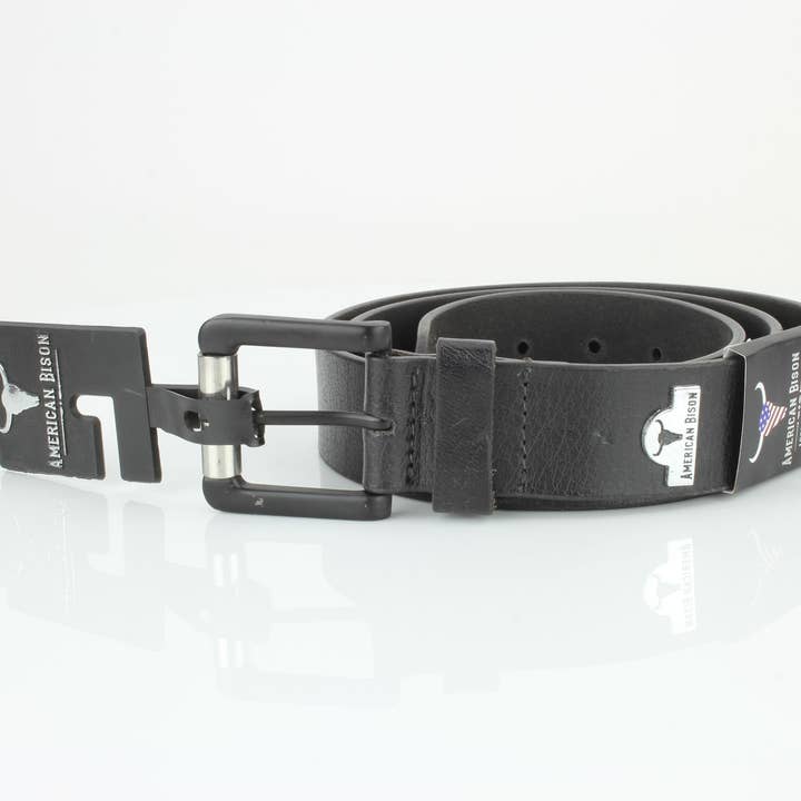 Leather Impressions Inc - Wholesale Belt - Unisex - Full Grain Leather Belt with Bison Medallion ABB 0074